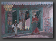 Shop in the Temple. Changa Narayan 50x70cm